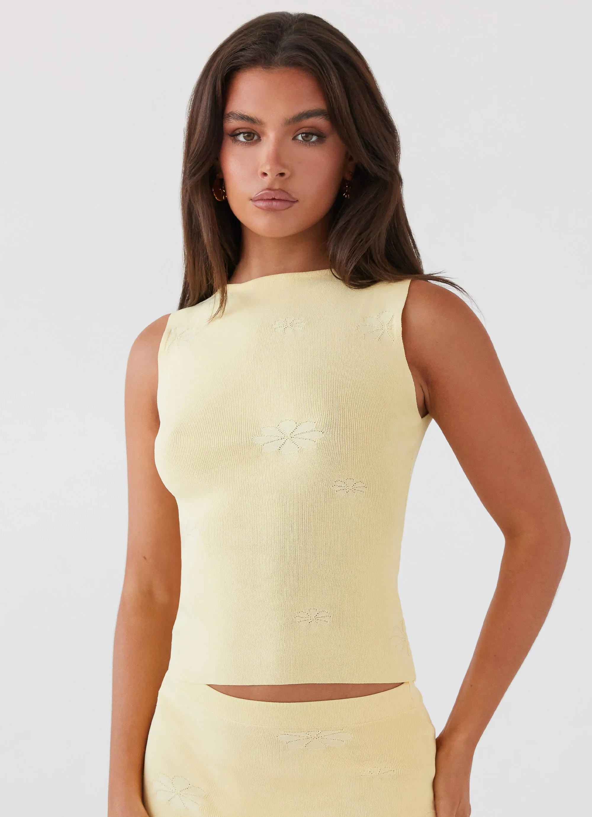 Holly Knit Tank - Lemon AllClimateAdaptive CroppedLength