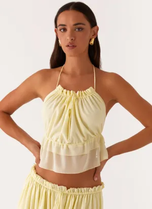Zaya Backless Top - Yellow HighNeck