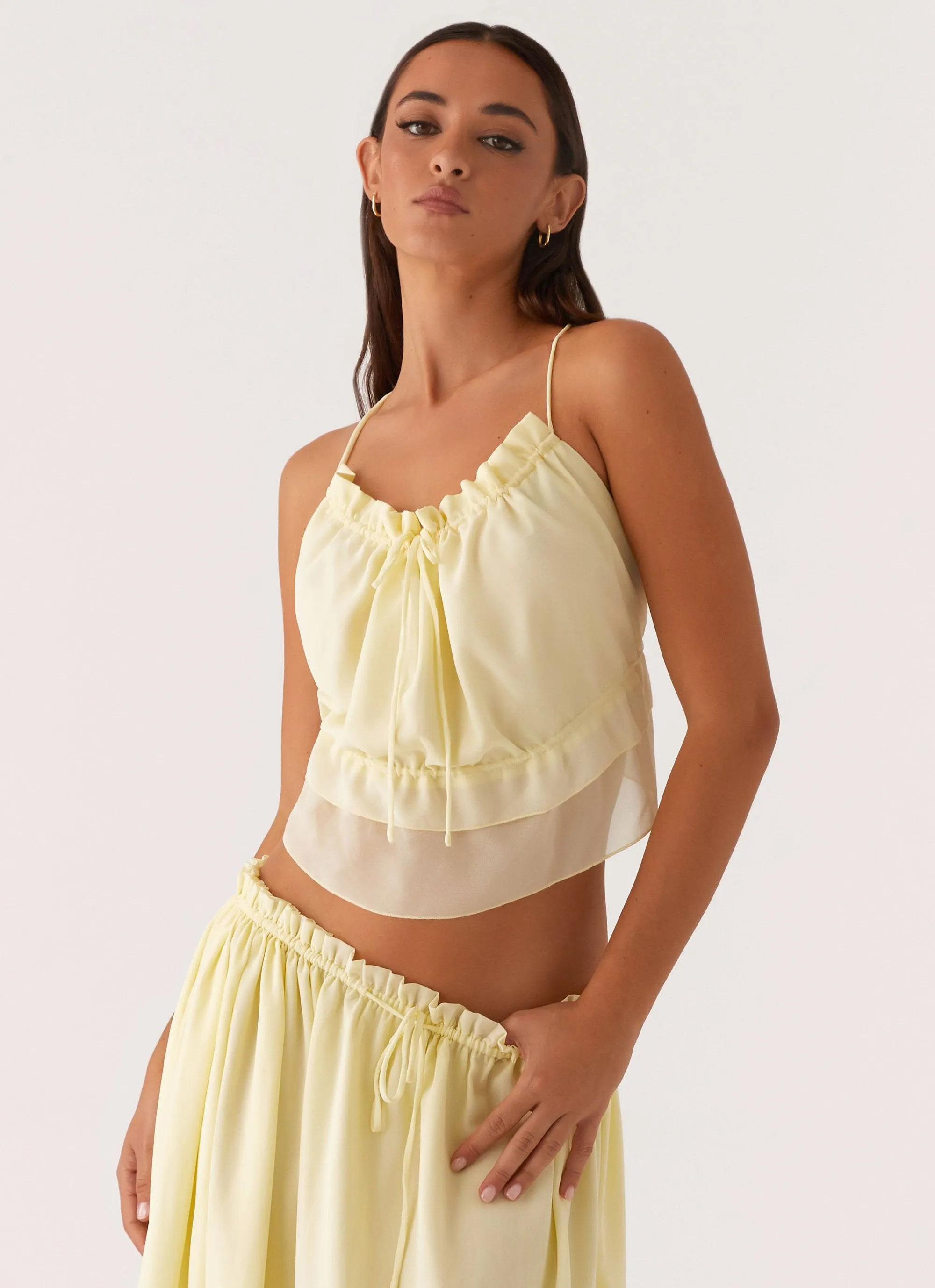 YarnBlend hypoallergenic material Zaya Backless Top - Yellow