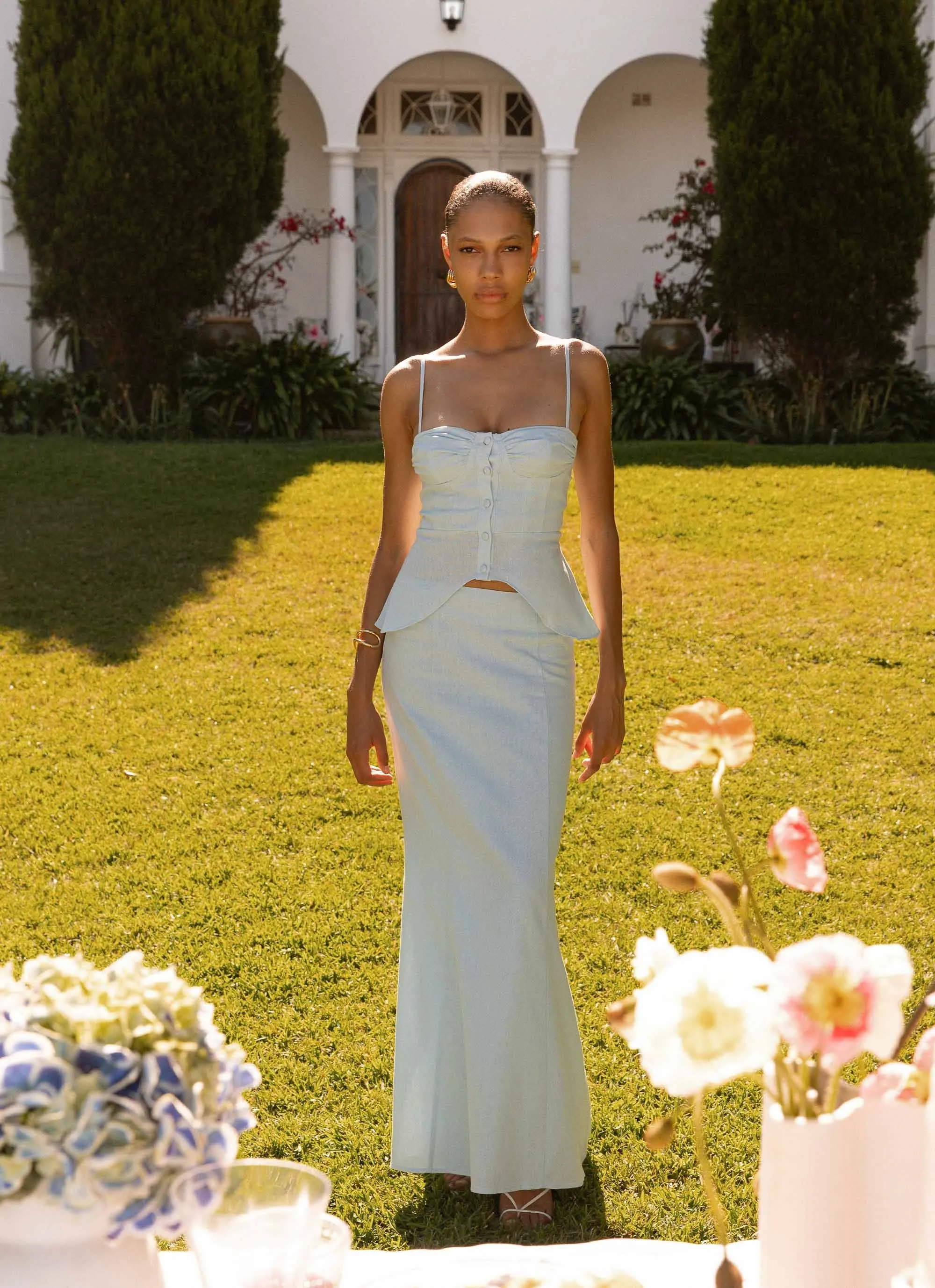 Simple Look Bold Look Keep Moving Maxi Skirt - Blue