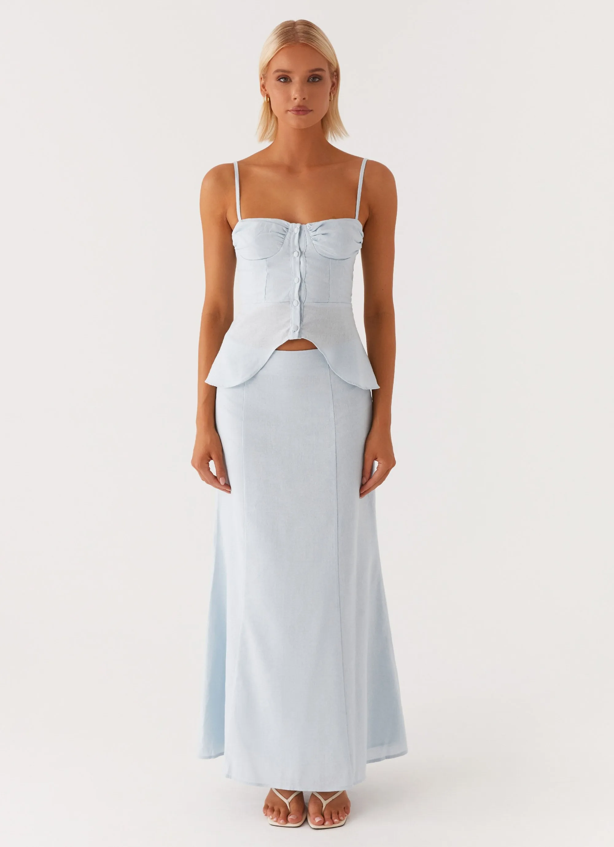 Keep Moving Maxi Skirt - Blue Flexible Motion