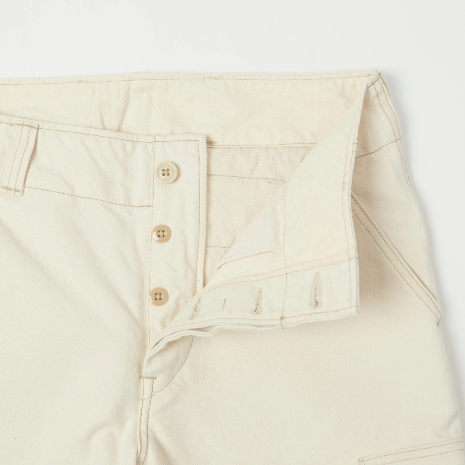 Durable Twill Freewheelers & Co Aviators Trouser - Yarn-Dyed Raw White