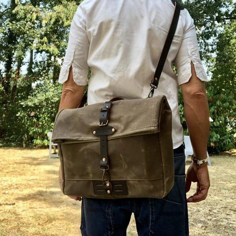 Vintage Canvas Messenger Bag Laptop and Motobags