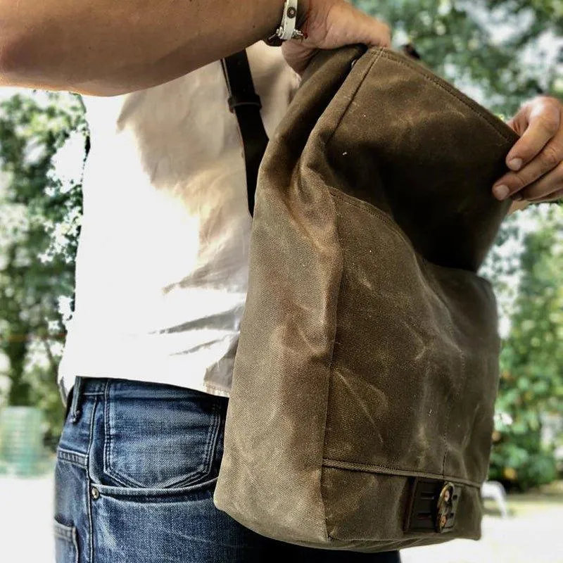Vintage Canvas Messenger Bag Laptop and Motobags