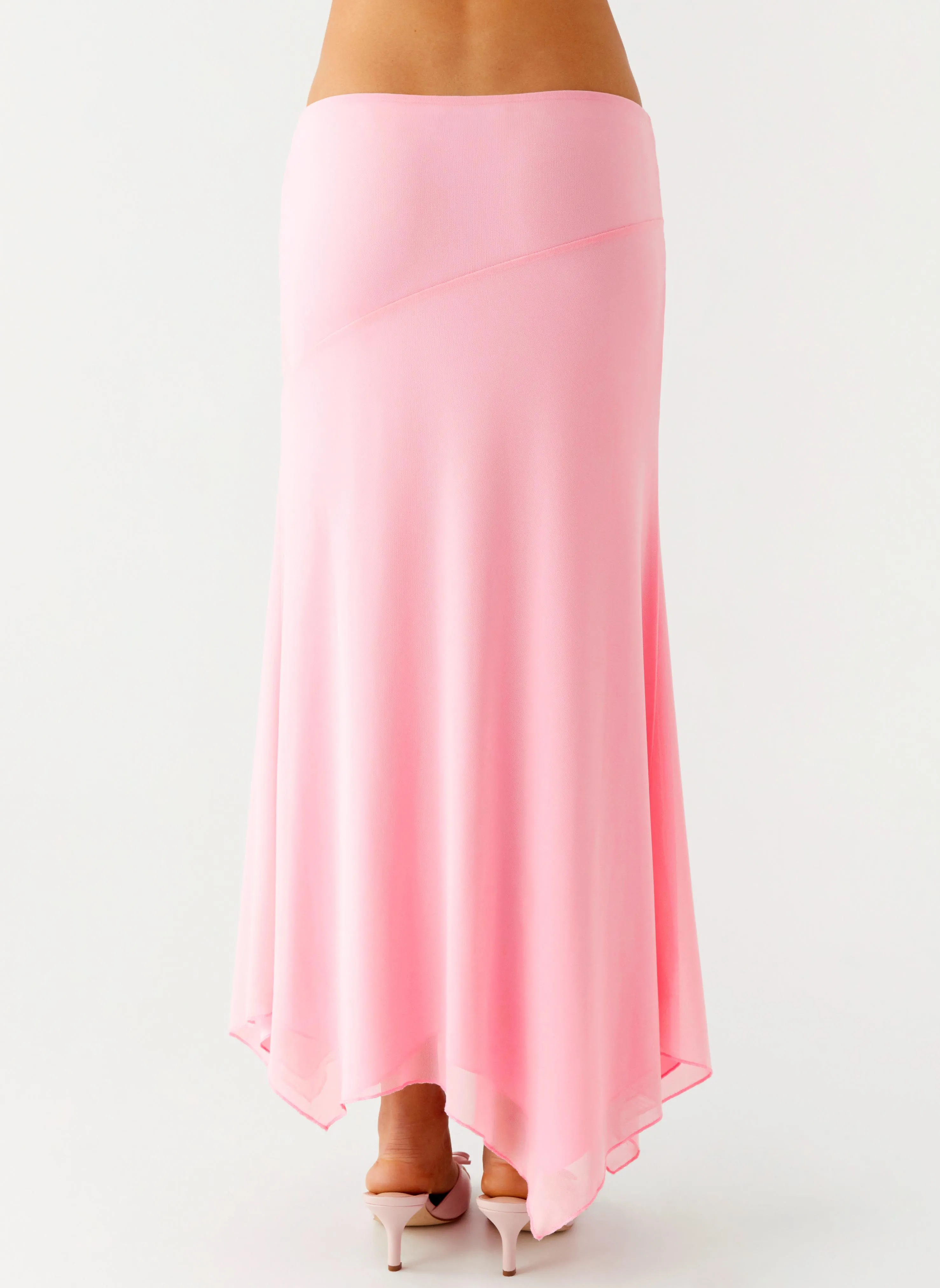 Future Fashion Kerrie Hanky Midi Skirt - Baby Pink