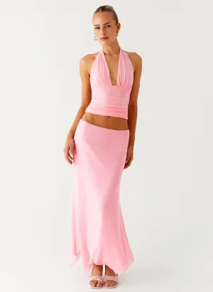 Mix Culture Kerrie Hanky Midi Skirt - Baby Pink