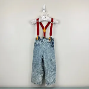 Vintage French Toast Acid Wash Suspender Jeans 18 Months