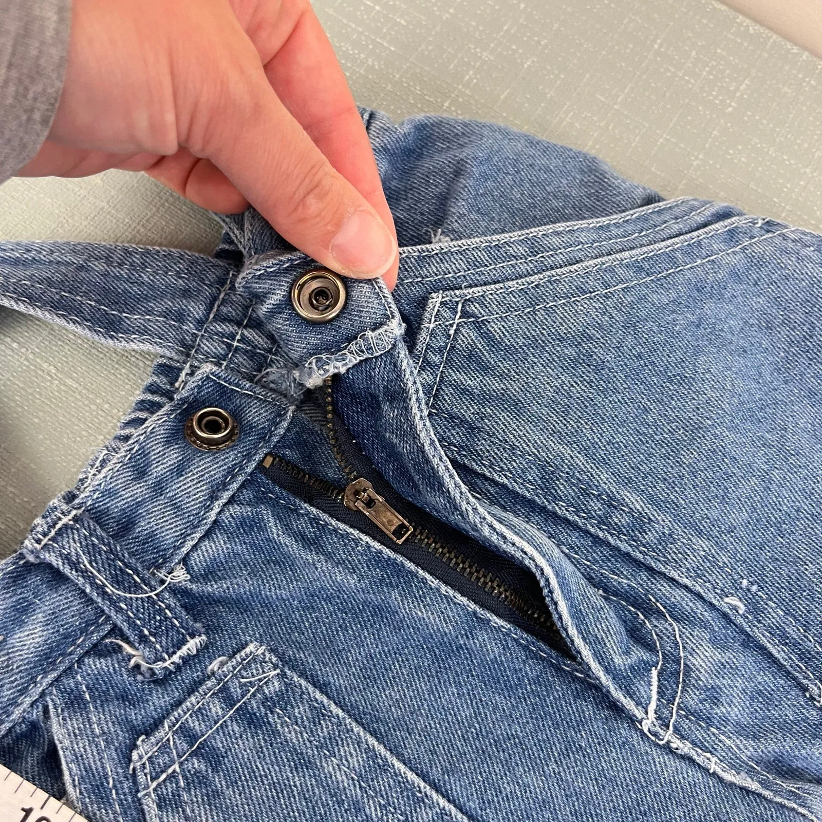 Vintage Little Rebels Blue Jean Suspender Pants 2T