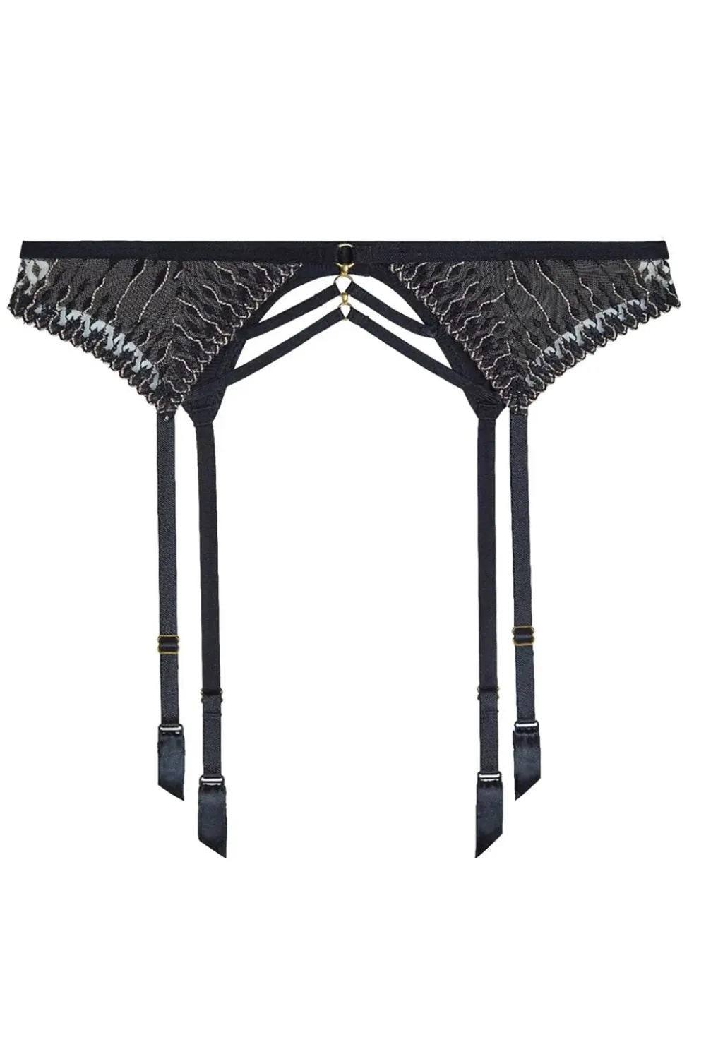 Voodoo Kiss Suspender Belt in Millenium Black