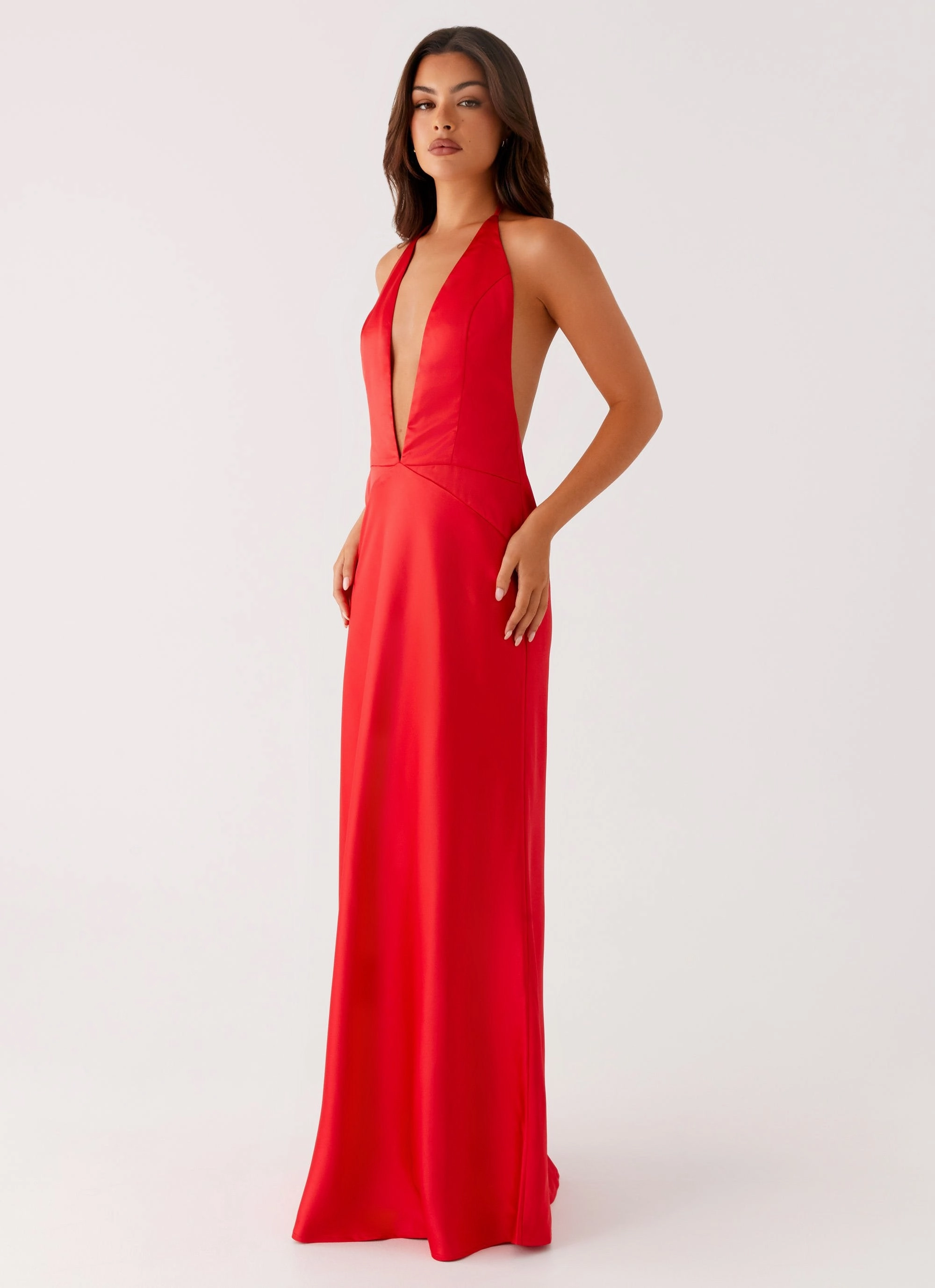 Hidden-Pocket Modern Comfort Idol Maxi Dress - Red