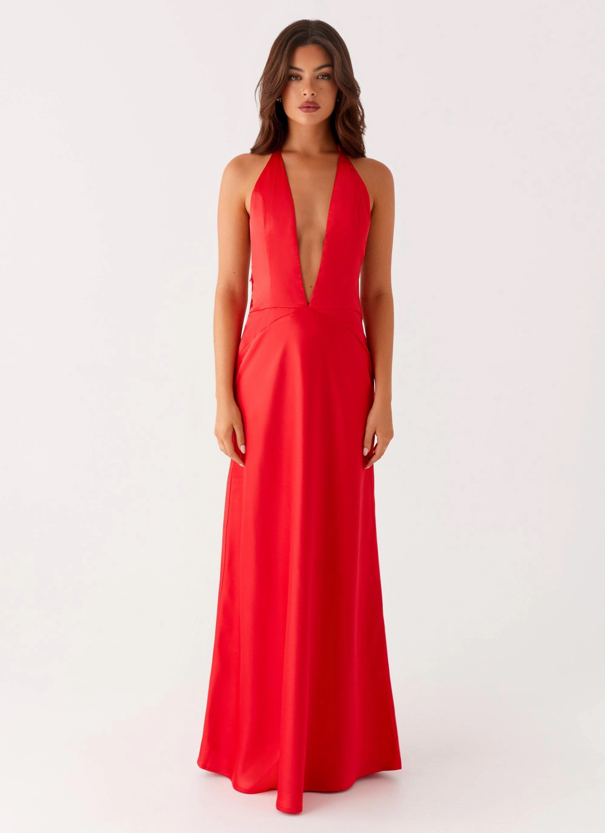 Idol Maxi Dress - Red Bold Simplicity Smooth Lines