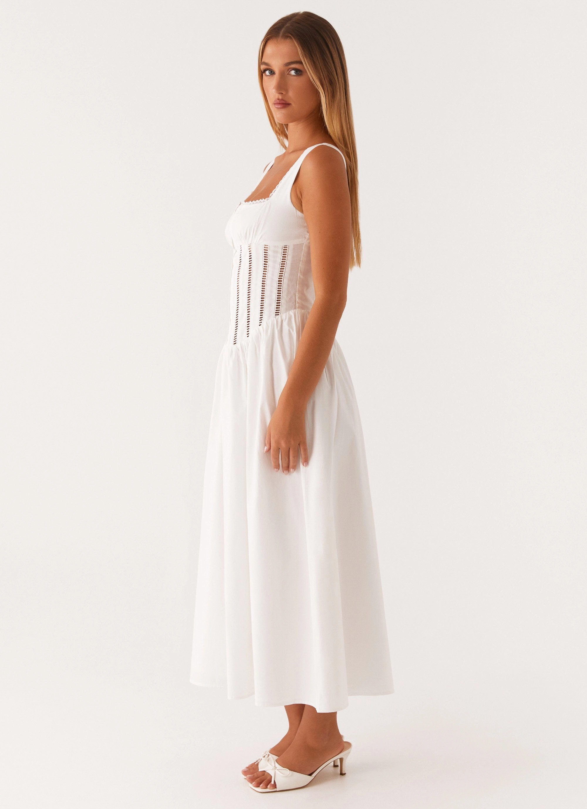 Smile Glow everyday staple Waiting On You Midi Dress - White