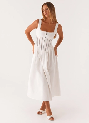 Waiting On You Midi Dress - White Sleek And Stylish Fresh Style