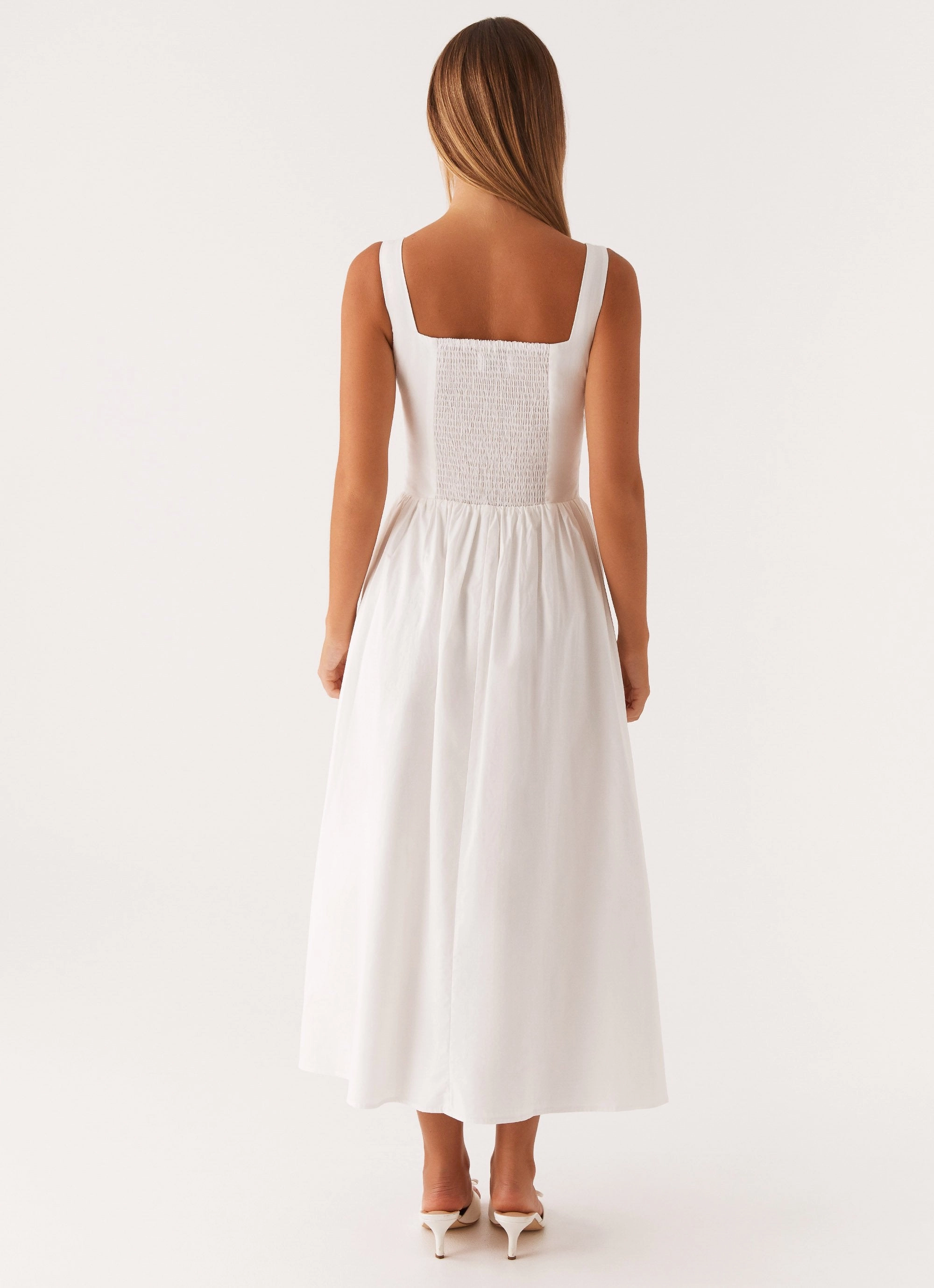 Waiting On You Midi Dress - White Timeless Energy Contemporary Style