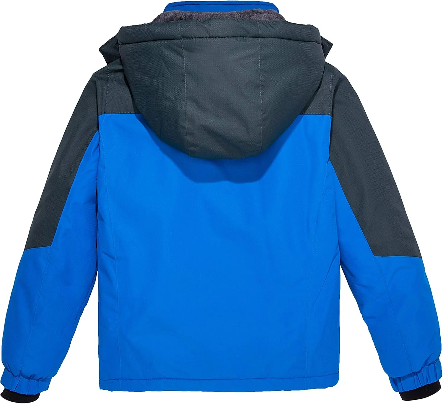 Wantdo Boy's Waterproof Ski Jacket Fleece Snowboarding Jackets Warm Thick Winter Coat Hooded Raincoats