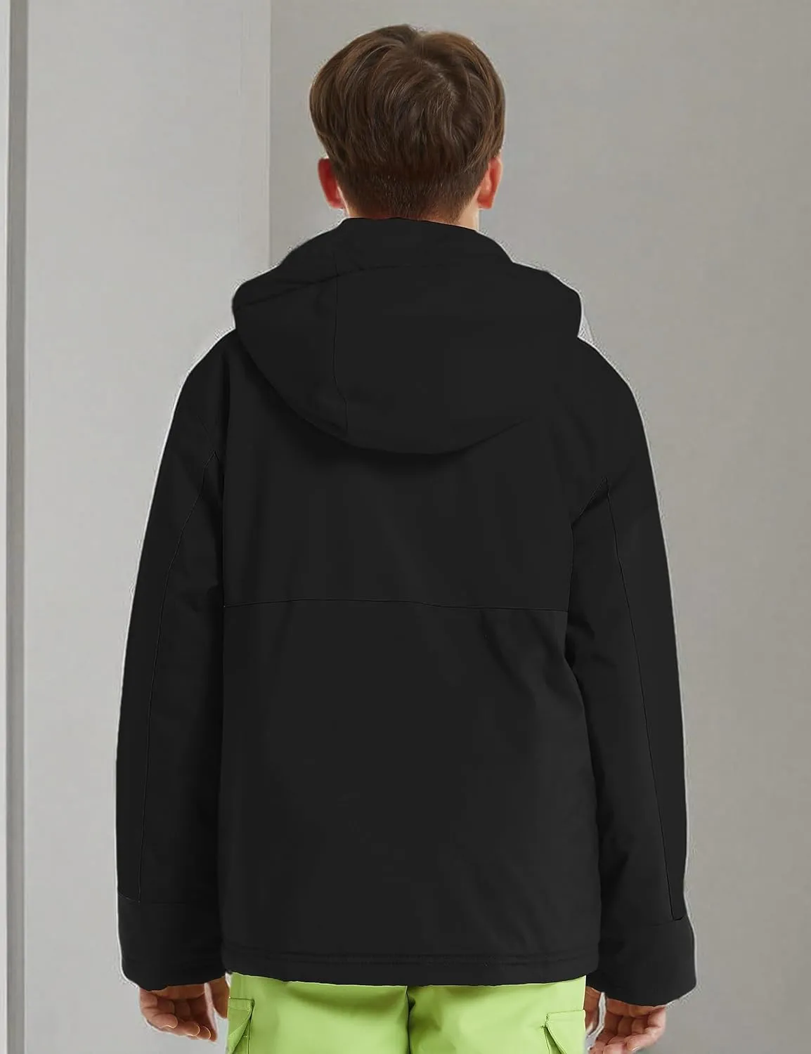 wantdo Boys Winter Coat Waterproof windbreaker Snow Ski Jacket Warm Thick Rain Jacket Kids Coats with Removable Hood