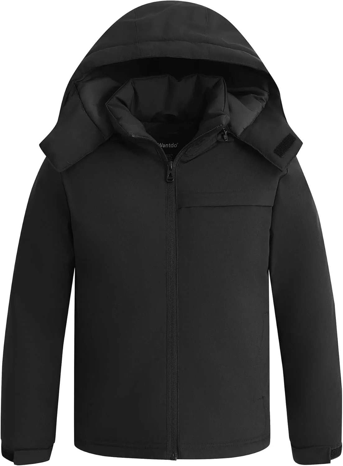 wantdo Boys Winter Coat Waterproof windbreaker Snow Ski Jacket Warm Thick Rain Jacket Kids Coats with Removable Hood