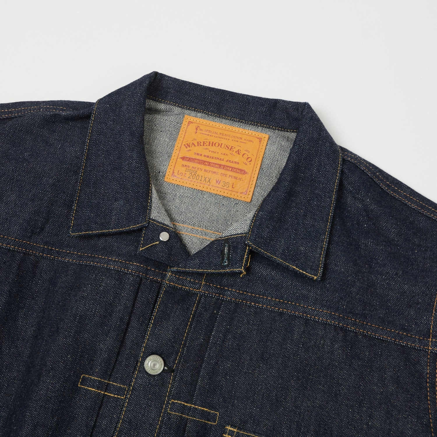 Warehouse & Co 2001XX (2000XX) 1947 Model Type I Denim Jacket - Raw Slim Silhouette Hidden Ventilation