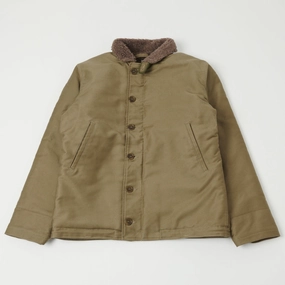 Long Sleeve fall season Warehouse & Co 2181 N-1 U.S. Navy Deck Jacket - Khaki