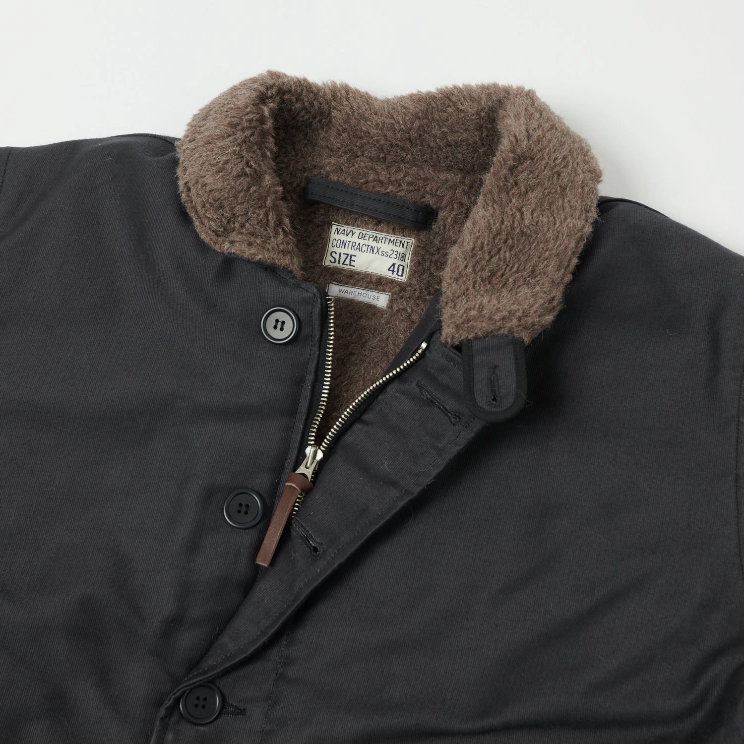 Warehouse & Co 2181 N-1 U.S. Navy Deck Jacket - Navy Foldable Collar