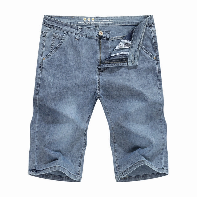 Relaxed Style cycling clothing West Louis? Light Blue Regular Stretchy Denim Shorts