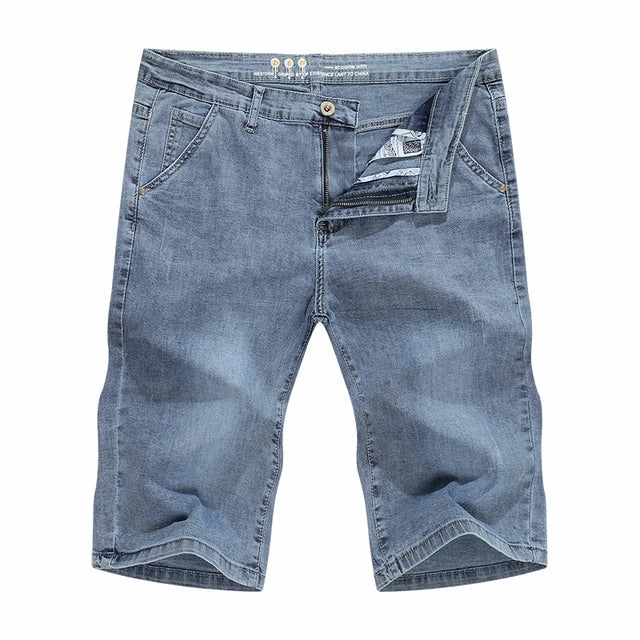 AbrasionResistant West Louis? Light Blue Regular Stretchy Denim Shorts