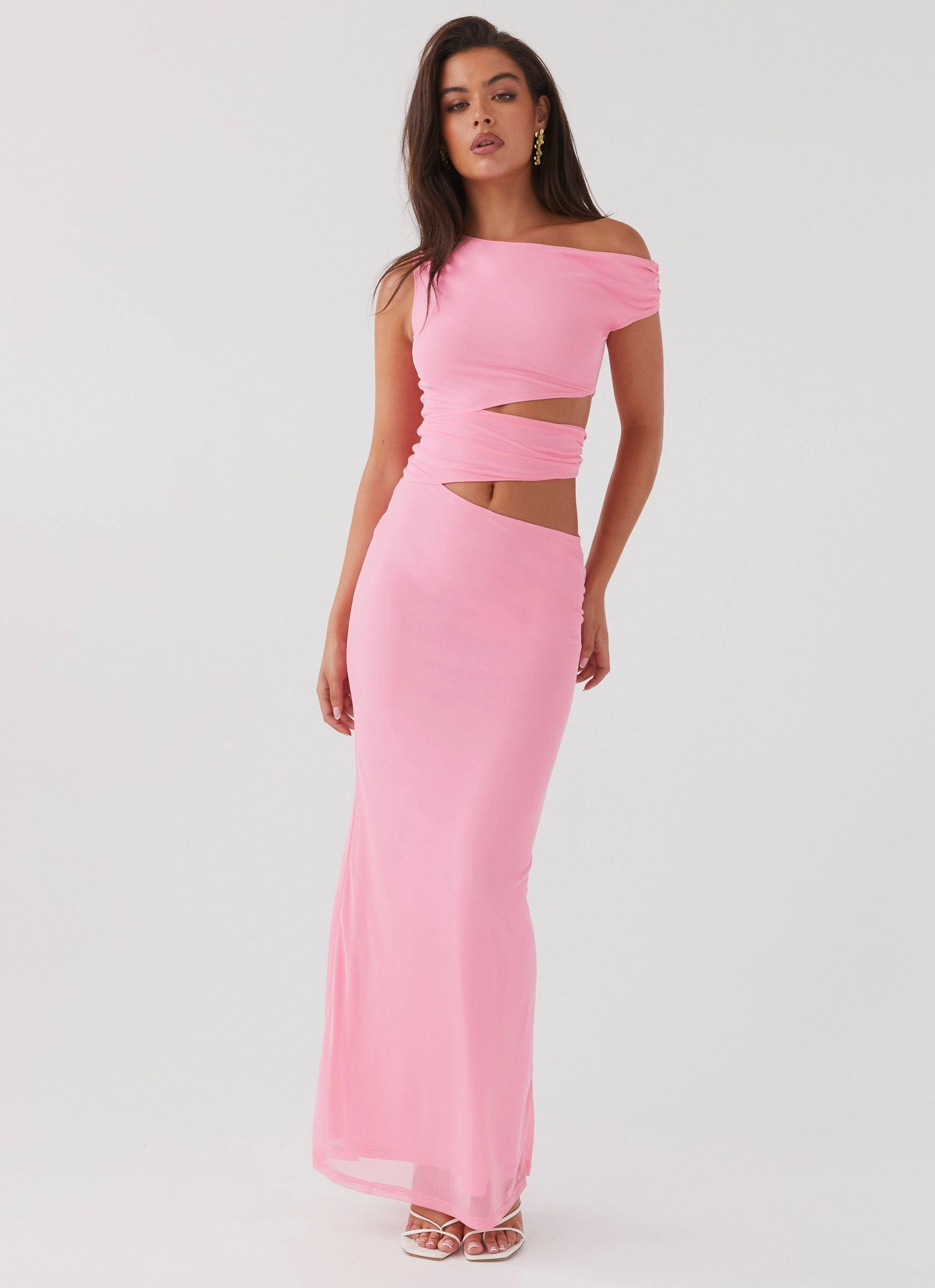 Margot One Shoulder Maxi Dress - Candy Sharp Motion Everyday Layers