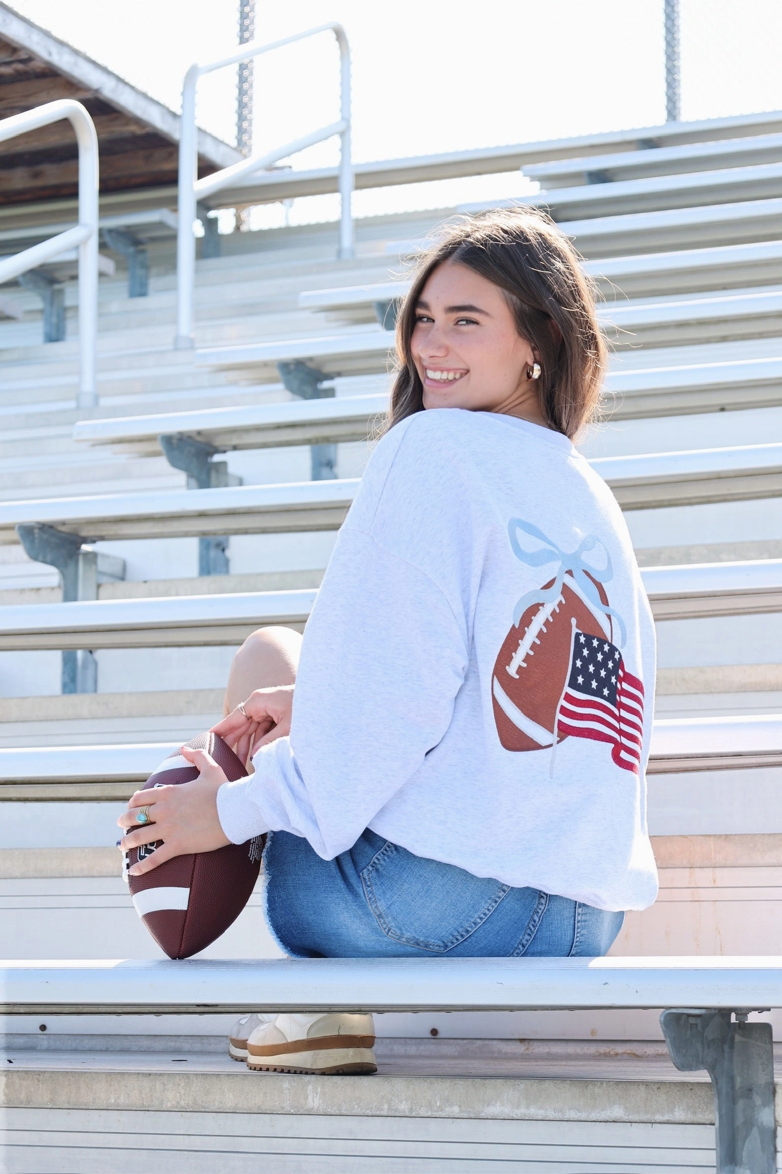 American Football Sweatshirt Breathable Design Contrast Stitching