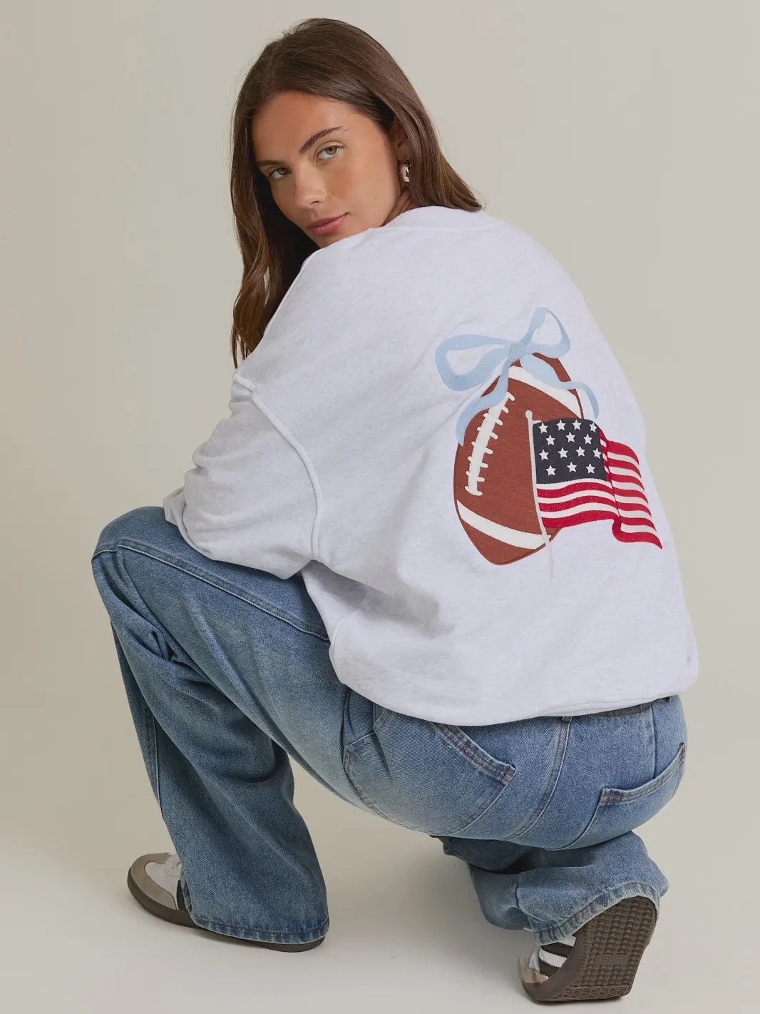 American Football Sweatshirt Street Style BondedSeams