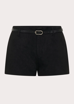 Katie Suede Mini Shorts - Black Chic Vibe Yoga Ready