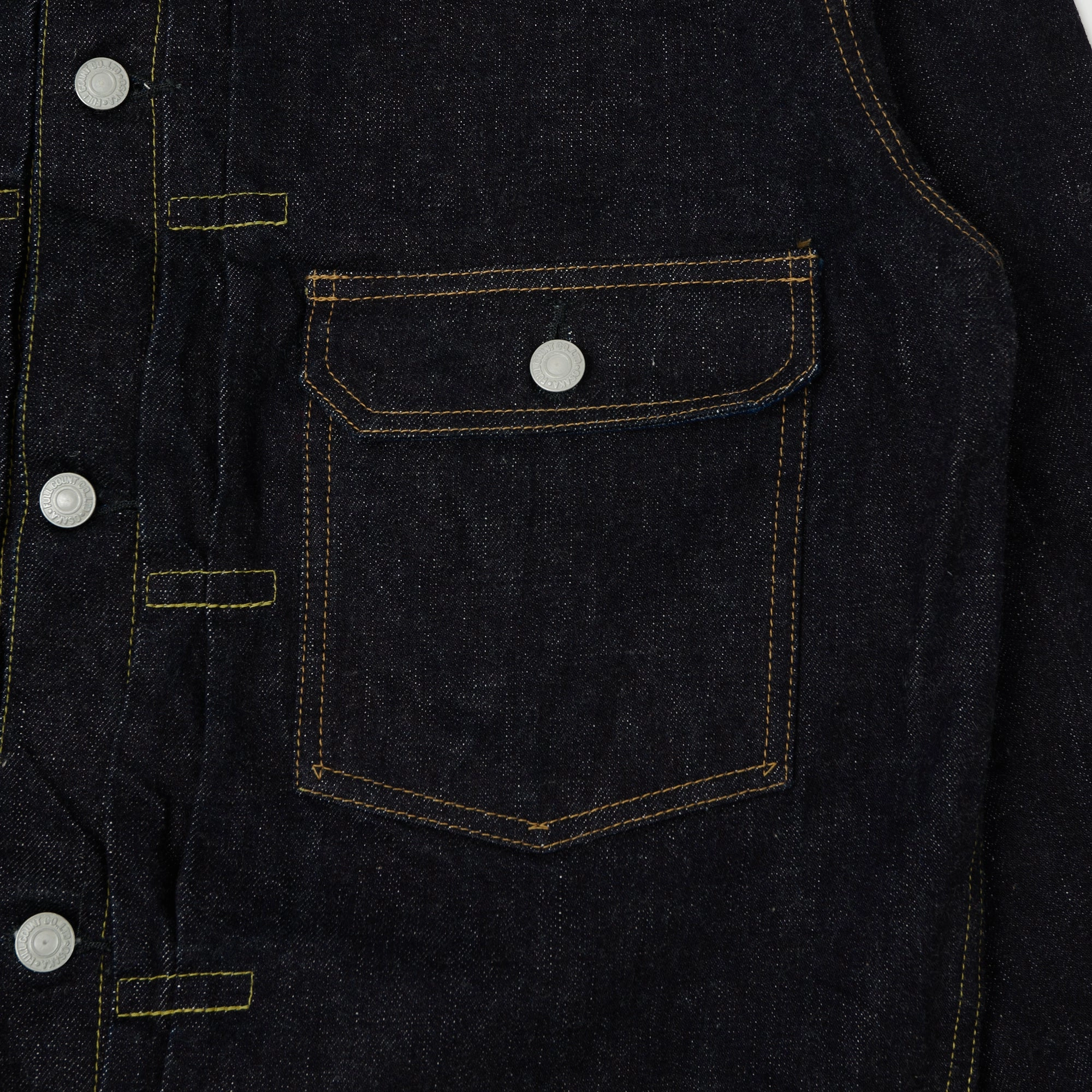 Anti Pilling Fabric Full Count 2107XX 15.5oz Type I Denim Jacket - One Wash