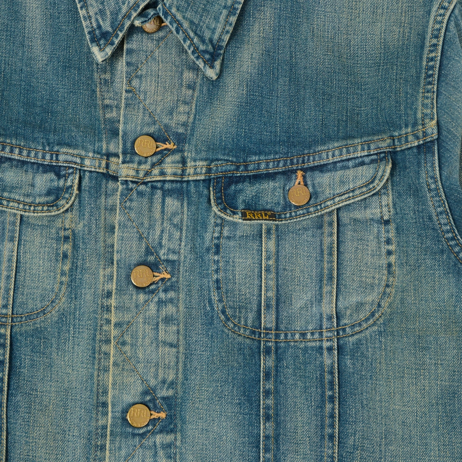 Modern Minimal Good Material RRL 'Leeland' Denim Trucker Jacket - Heavy Wash