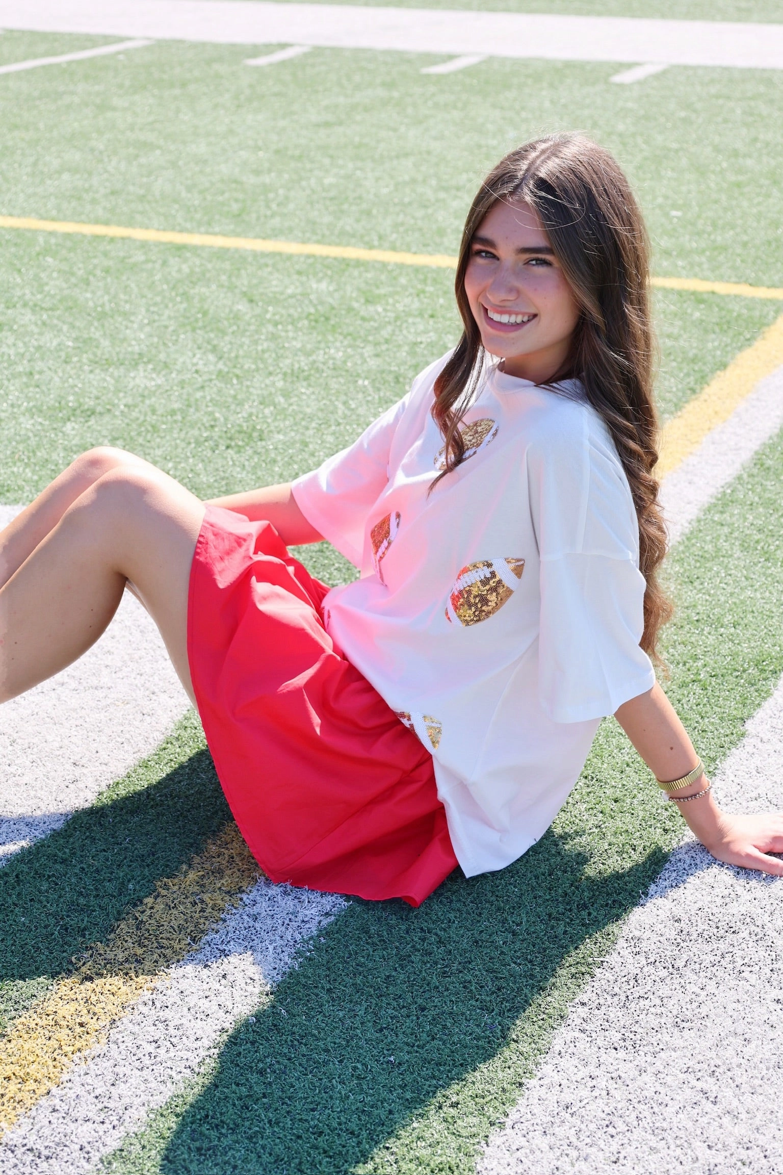 Game Day Sequin Tee Hidden Storage Pocket