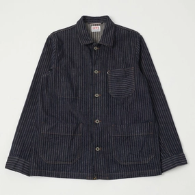 Transitional City Fit Stand Collar ONI Denim 03101-HJS 12oz Drop Needle Coverall Jacket - One Wash