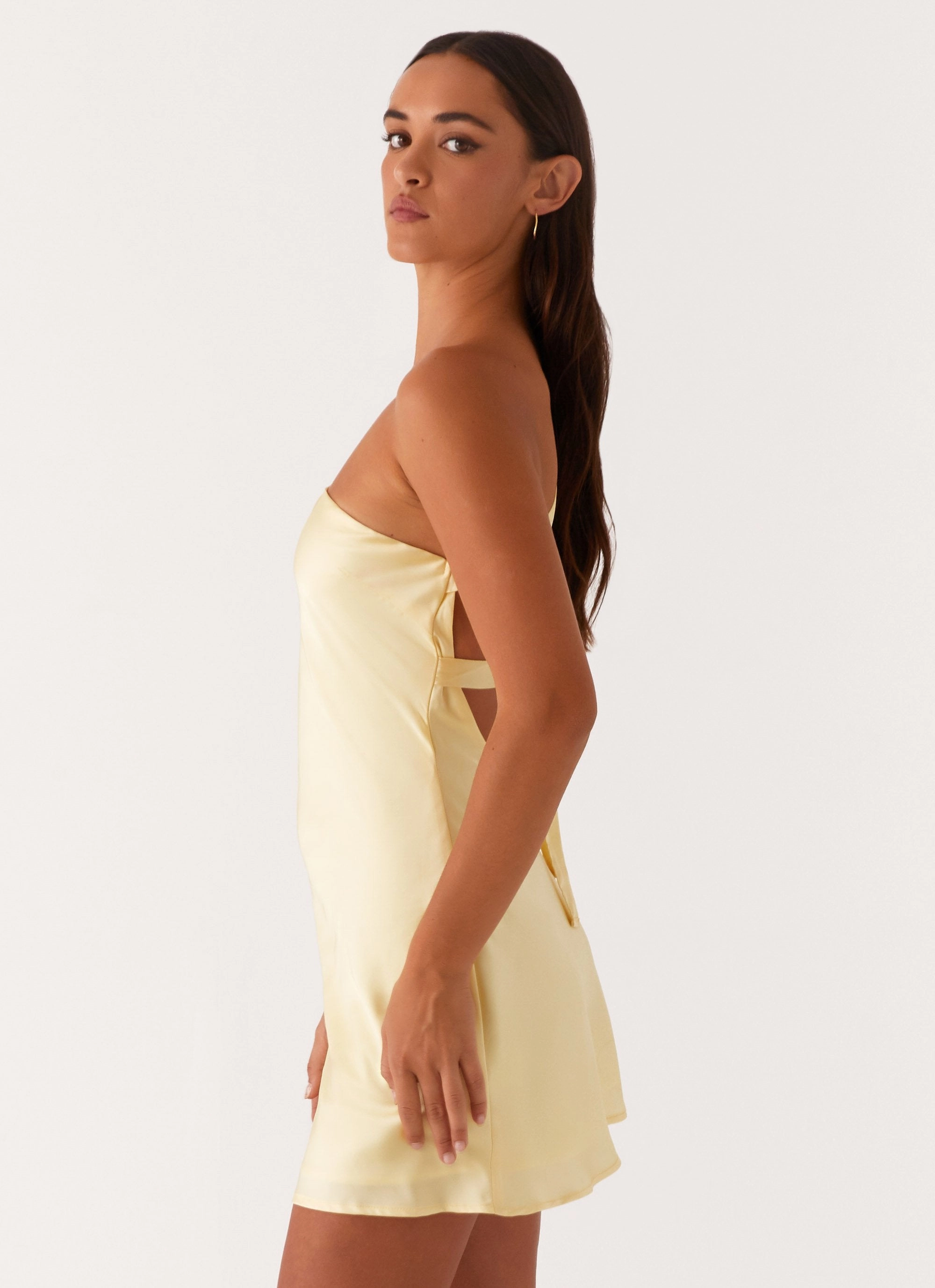 Timeless Waist Fit Lights Out Mini Dress - Yellow
