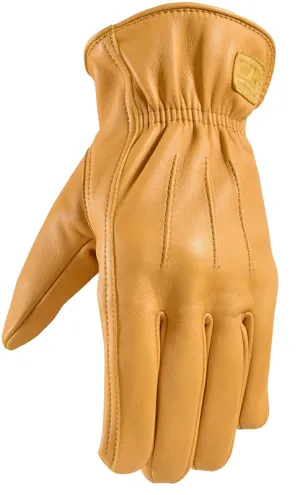 Wells Lamont ComfortHyde 984-L Slip-On Work Gloves, Men's, L, 9 to 9-1/2 in L, Deer Skin Leather, Gold/Yellow :PR: QUANTITY: 1