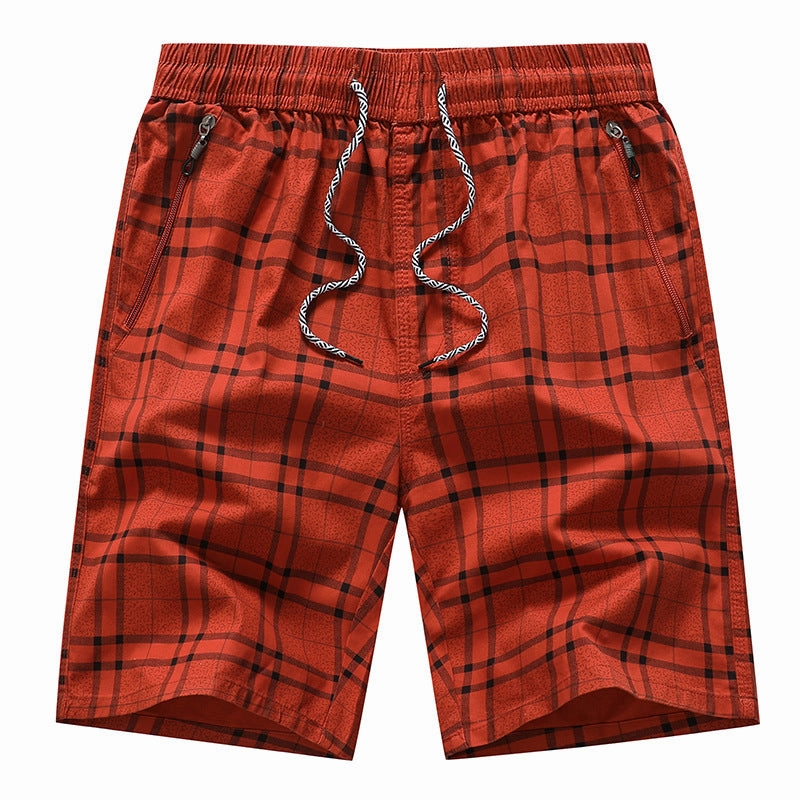 West Louis? Bermuda Elastic Waist Plaid Shorts Everyday Basic Noise Free Fabric