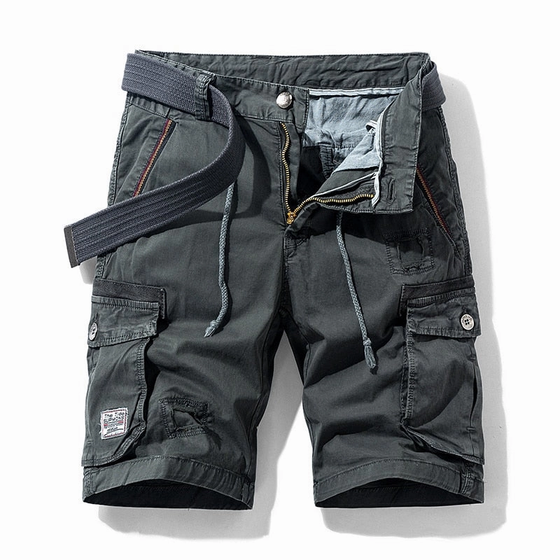 Sporty Layer West Louis? Casual Cargo Multi-Pocket Military Short