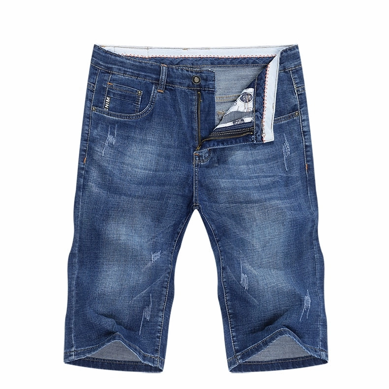 Versatile Layering Capability Camping Gear West Louis? Elasticity Scratched Fashion Pocket Denim Short