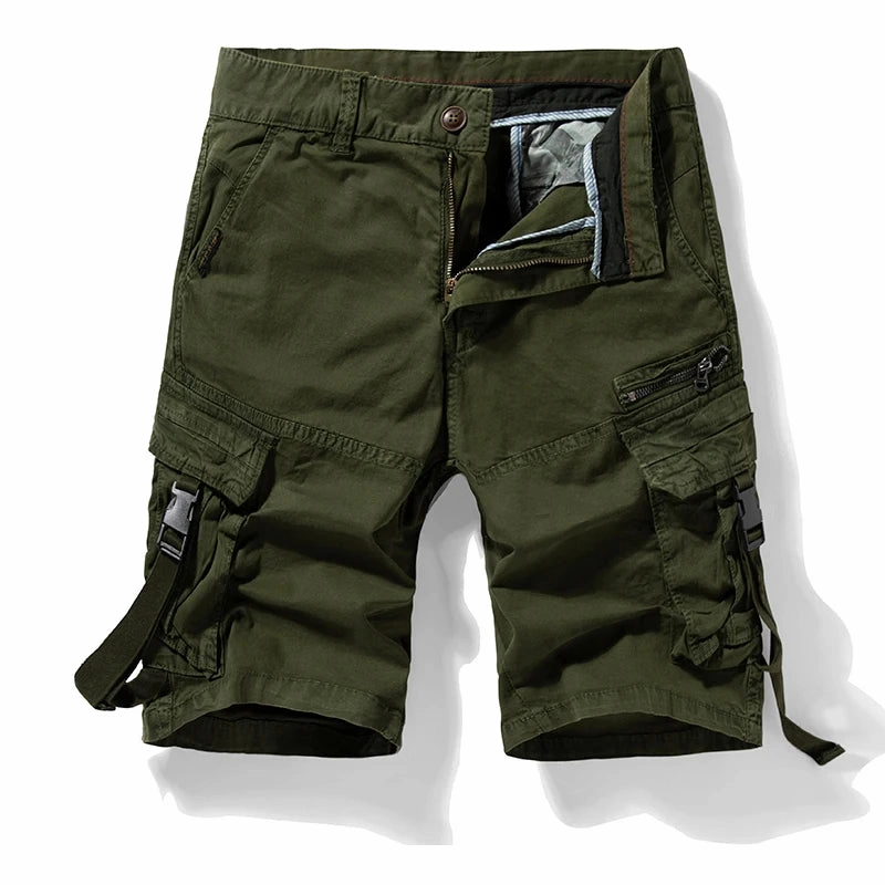 West Louis? Fashion Cotton Multi-Pocket Army Tactical Shorts Outdoor Performance Elastic waist