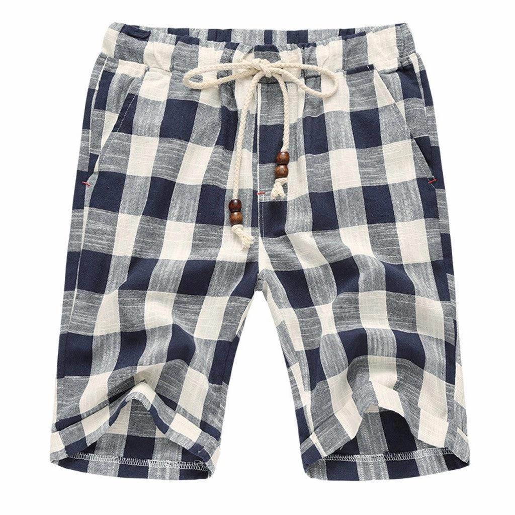 Multi Panel Cut embroidery work West Louis? Plaid Cotton Shorts