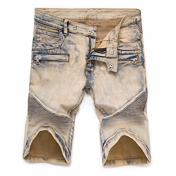 Anti Static Fabric Quick Response Fit West Louis? Pleated Motor Jeans Shorts
