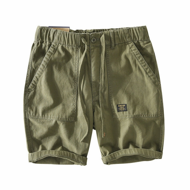 West Louis? Solid Color Cotton Casual Shorts Flexible Motion