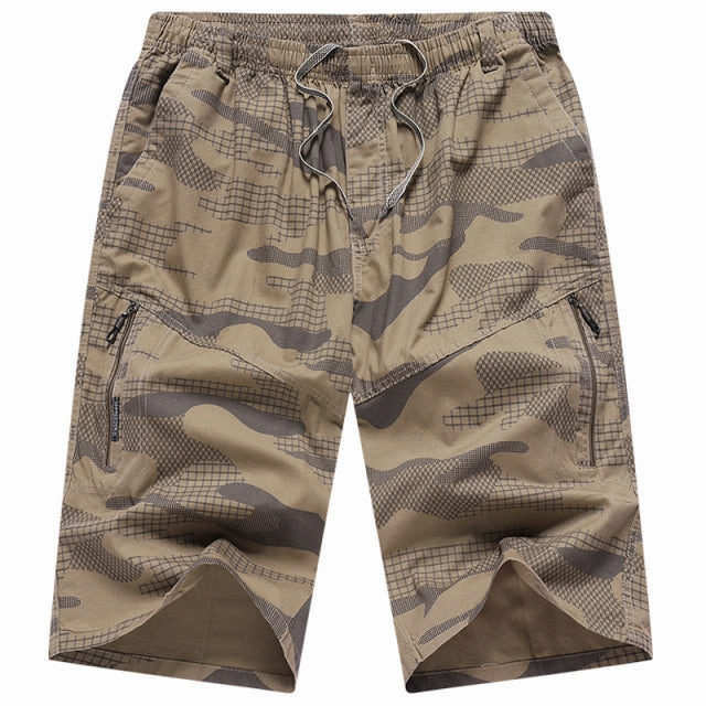 West Louis? Summer Elastic Waist Camouflage Shorts Fresh Day