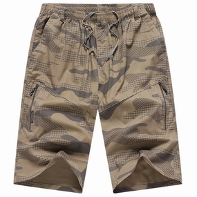 West Louis? Summer Elastic Waist Camouflage Shorts Fresh Day