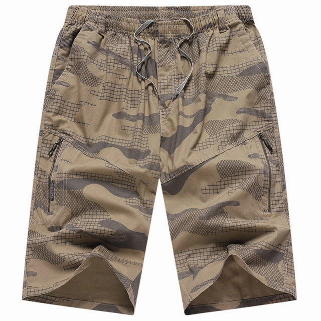 West Louis? Summer Elastic Waist Camouflage Shorts Breeze Ready Silicone Gripper Strips