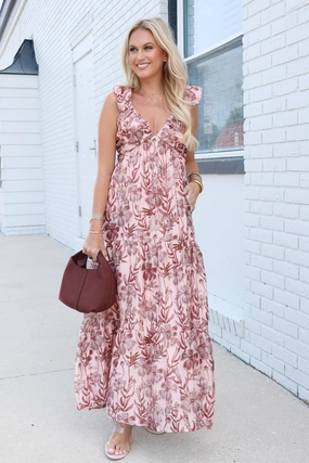 Whimsy Maxi Dress Earthy Tone Colorways