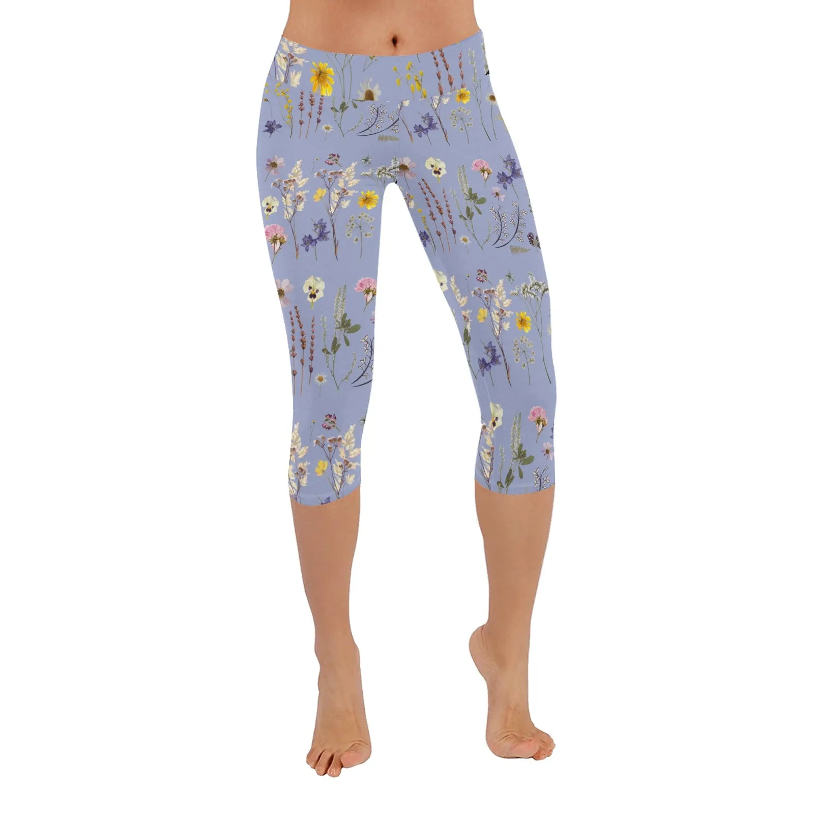 Wildflowers Lilac Capri Leggings up to 5 XL