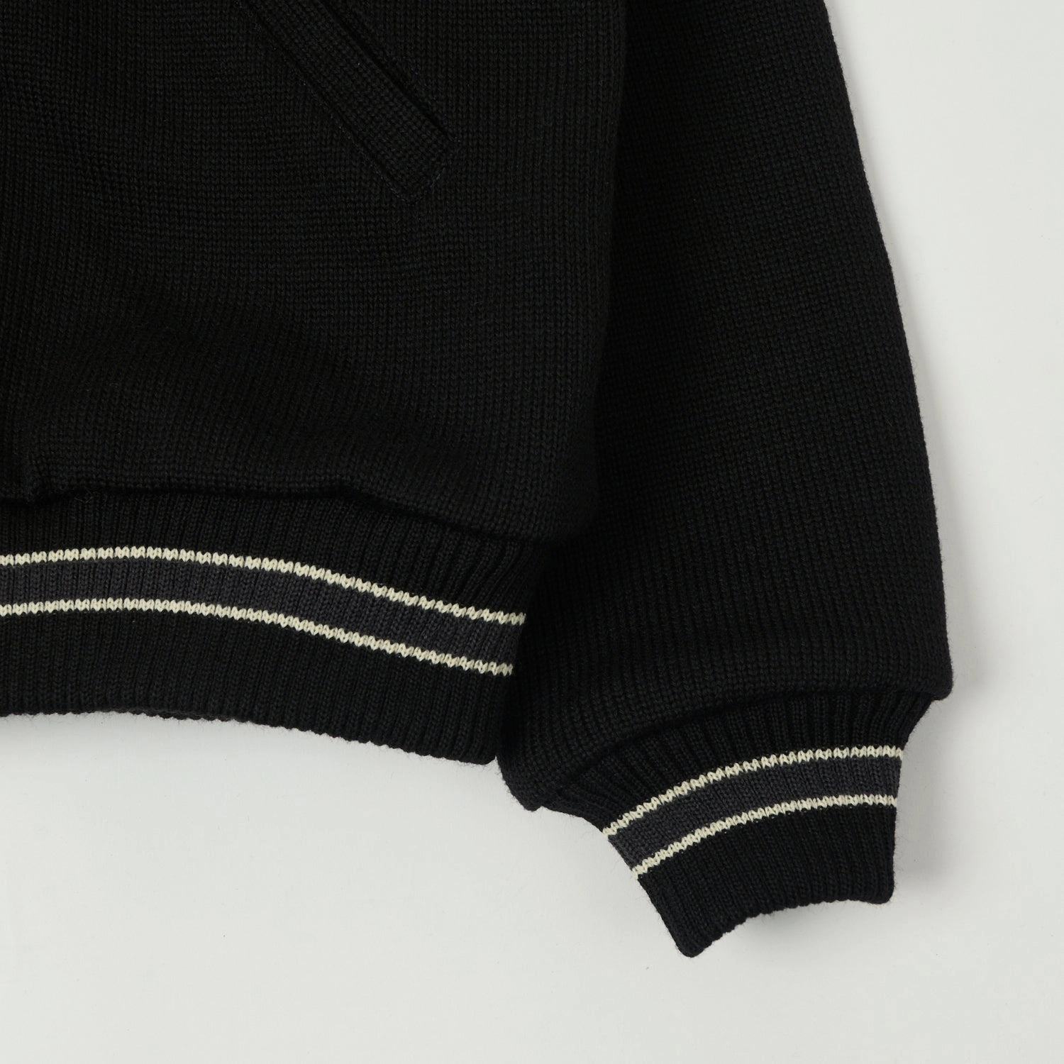 Dehen 1920 Knit Club Jacket - Black High Collar Style