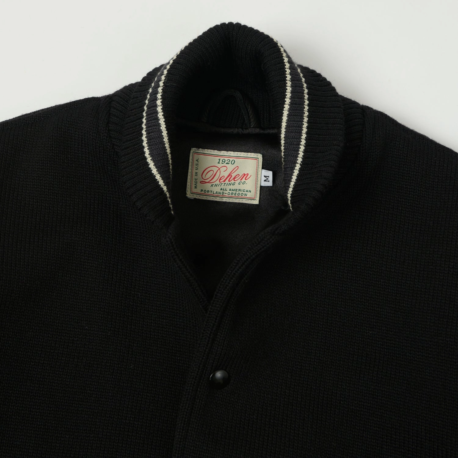 Dehen 1920 Knit Club Jacket - Black RibbedTrims